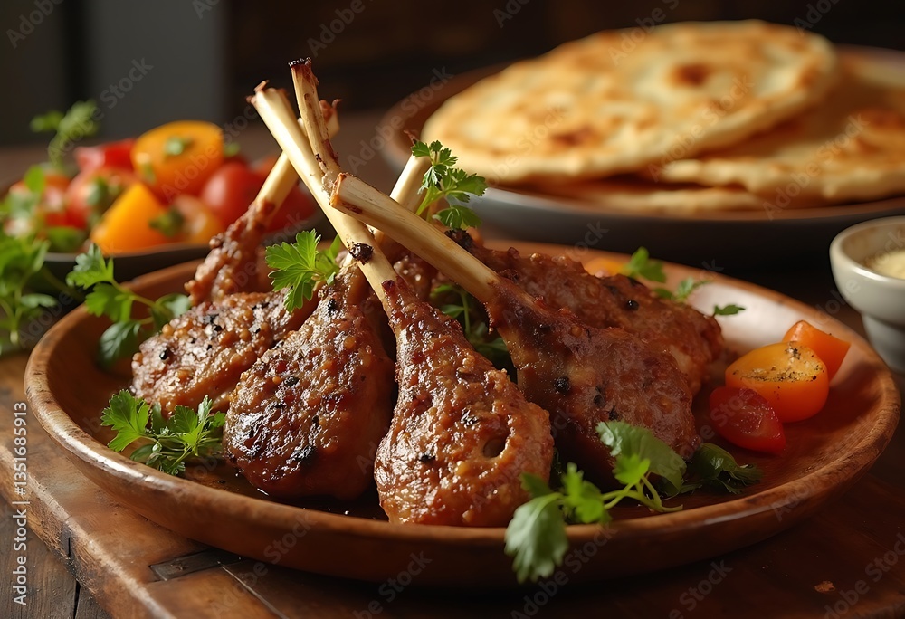 Fototapeta premium Delicious Lamb Chops Oven Platter