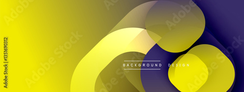 Circular abstract design with overlapping translucent circles and round shapes, blending gradients and smooth curves, creating depth, contrast, and a dynamic visual effect