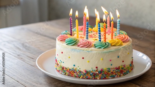 birthday cake with candles