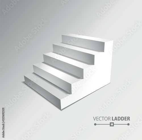 Stairs isolated on grey background. Steps.