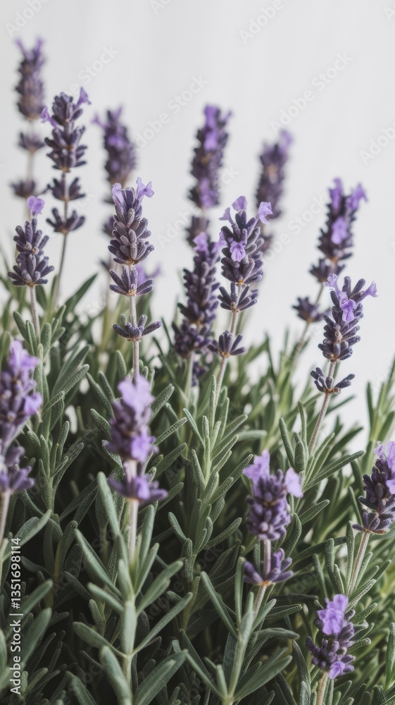 Fototapeta premium Lavender herb flowers isolated white background