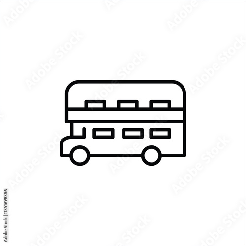 Double Decker Bus icon. Simple double decker bus icon for social media, app, and web design. Vector illustration