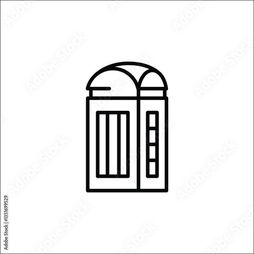 British phone booth icon. Simple British phone booth icon for social media, app, and web design. Vector illustration