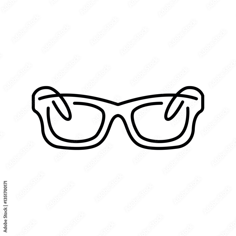 Fototapeta premium smart glasses for screen protection black line icon for digital and print projects.