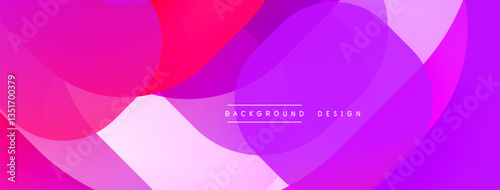 Circular abstract design with overlapping translucent circles and round shapes, blending gradients and smooth curves, creating depth, contrast, and a dynamic visual effect