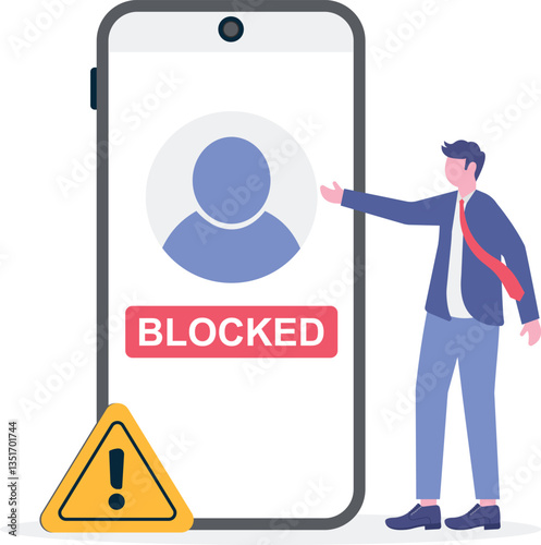 blocked user account concept, shocked and anxious about blocked user account. help user to unblock account.

