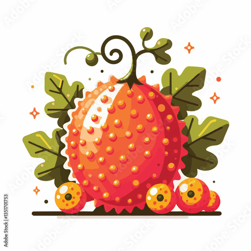 food, healthy, fruit, gac, fresh, organic, raw, freshness, delicious, isolated, orange, sweet, white, red, spiny, asian, green, bitter, background, plant, vegetarian, gourd, baby, vegetable, agricultu