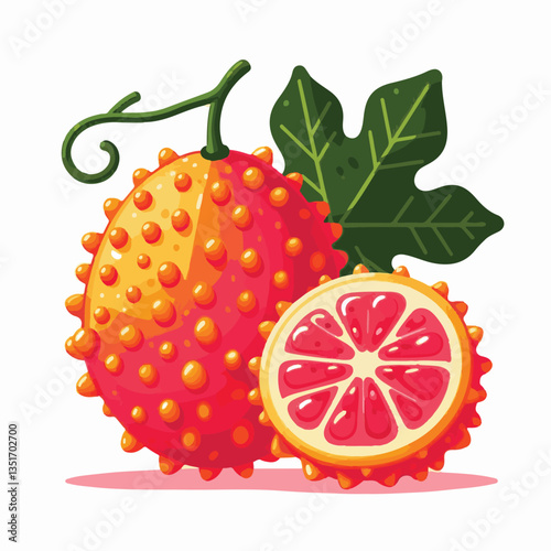food, healthy, fruit, gac, fresh, organic, raw, freshness, delicious, isolated, orange, sweet, white, red, spiny, asian, green, bitter, background, plant, vegetarian, gourd, baby, vegetable, agricultu