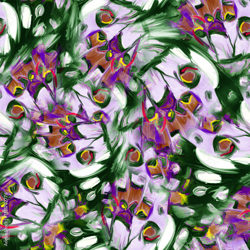 Butterfly wing mirage pattern. Seamless, abstract design with butterfly wing motifs. Perfect for fabric, prints, & more.