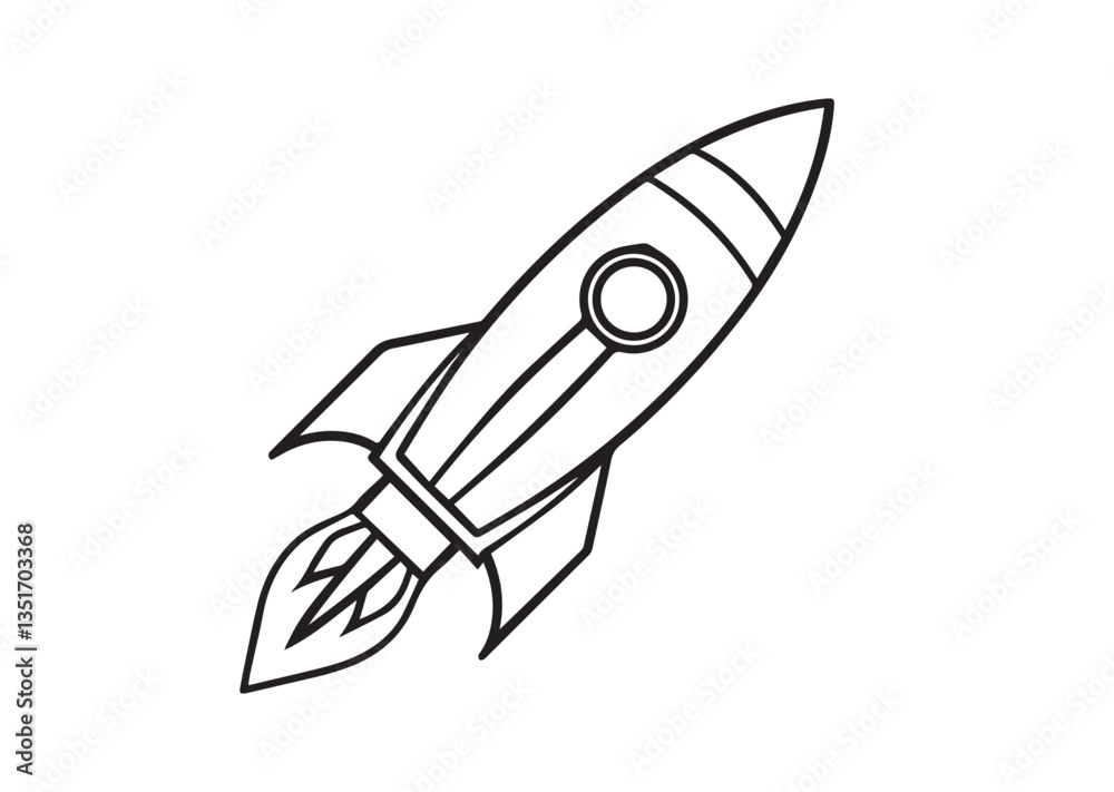 Rocket vector illustration outline design Rocket vector illustration outline design