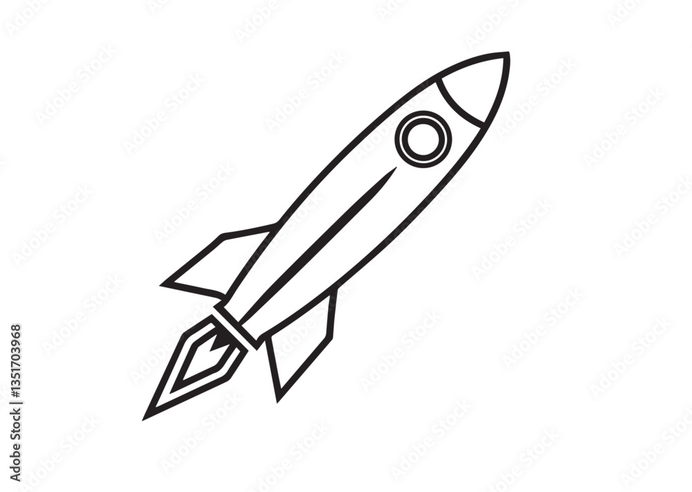 Rocket vector illustration outline design Rocket vector illustration outline design