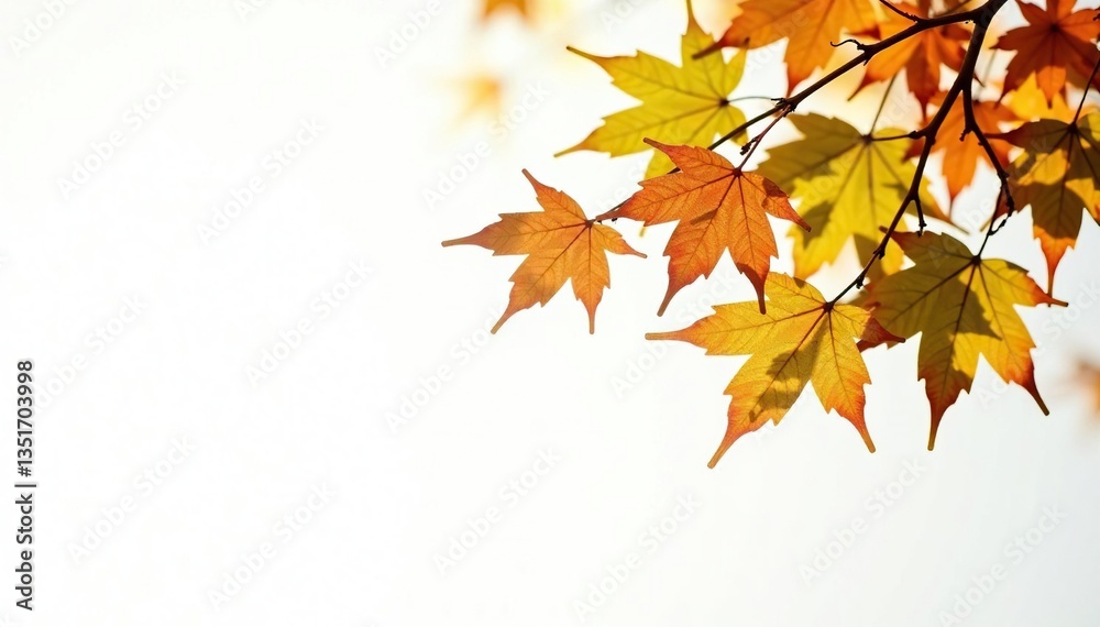 Light isolated maple branches on white ground, evergreen, white Light isolated maple branches on white ground, evergreen, white
