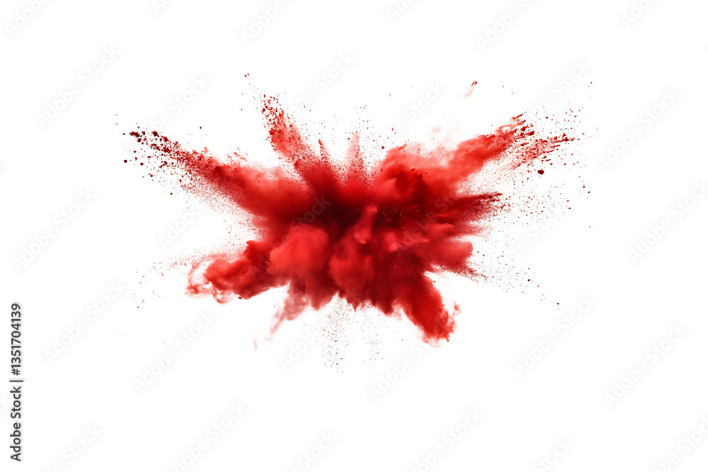 Red Powder Explosion with Transparent Background Red Powder Explosion with Transparent Background