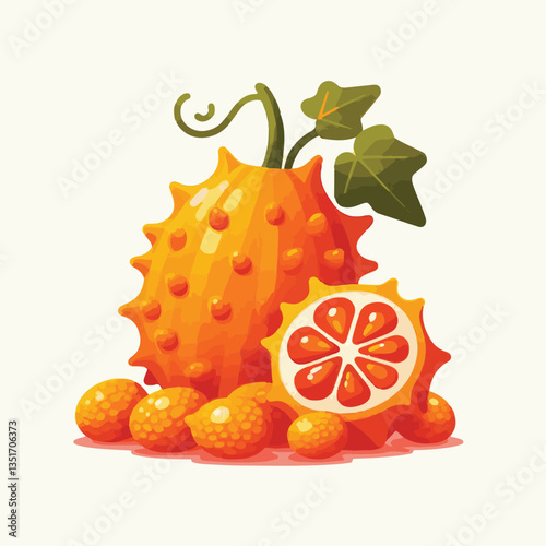 food, healthy, fruit, gac, fresh, organic, raw, freshness, delicious, isolated, orange, sweet, white, red, spiny, asian, green, bitter, background, plant, vegetarian, gourd, baby, vegetable, agricultu