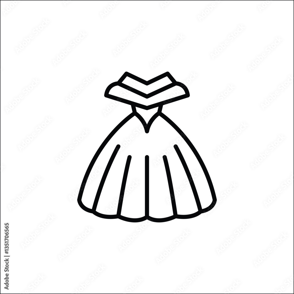 Ball gown icon. Simple illustration of an elegant formal dress. Ideal for use in social media, app, and web design. Vector illustration Ball gown icon. Simple illustration of an elegant formal dress. Ideal for use in social media, app, and web design. Vector illustration