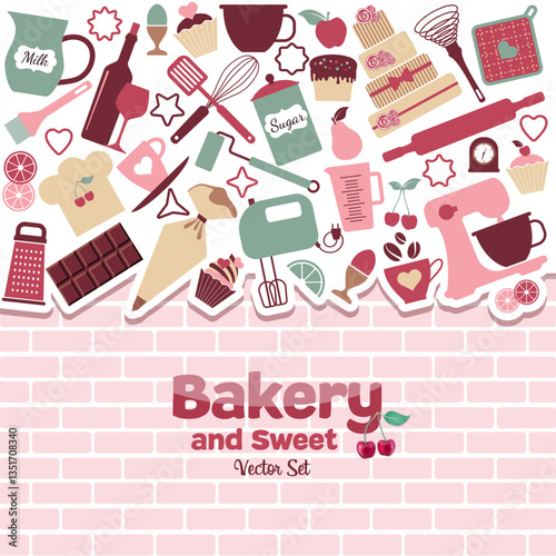 Bakery and sweets abstract illustration.