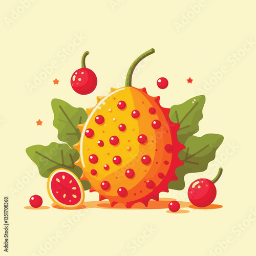 food, healthy, fruit, gac, fresh, organic, raw, freshness, delicious, isolated, orange, sweet, white, red, spiny, asian, green, bitter, background, plant, vegetarian, gourd, baby, vegetable, agricultu
