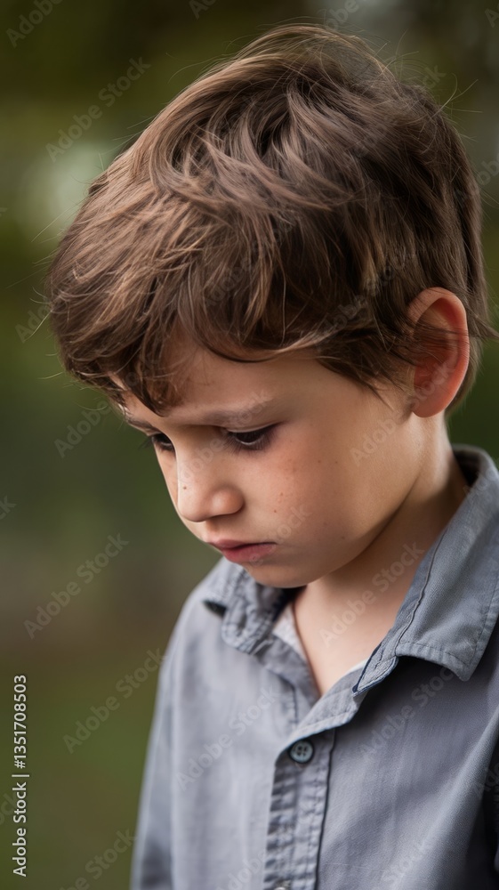 Front view sad boy portrt Front view sad boy portrt