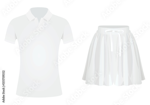 Women polo t shirt and shorts. vector illustration