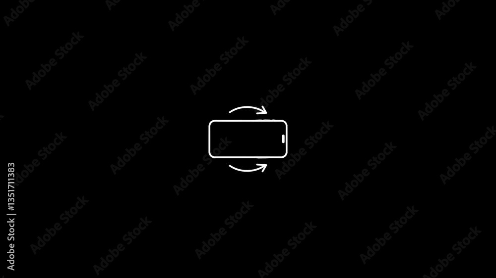 Mobile phone screen rotate arrow icon animation with alpha background. Please Rotate Your Phone to Landscape 90 Rotation for Better Experience social Turn your Smartphone rotate device screen...
