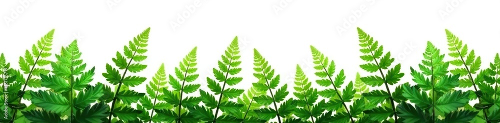 ferns in isolation against a plain white background, vegetation, plants ferns in isolation against a plain white background, vegetation, plants