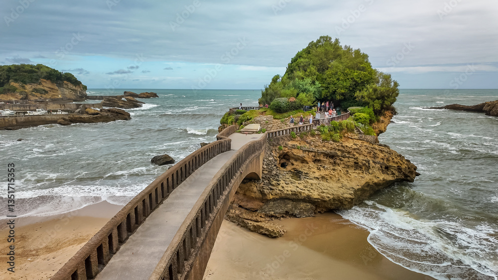 Beautiful coast of Biarritz, France, on the Bay of Biscay