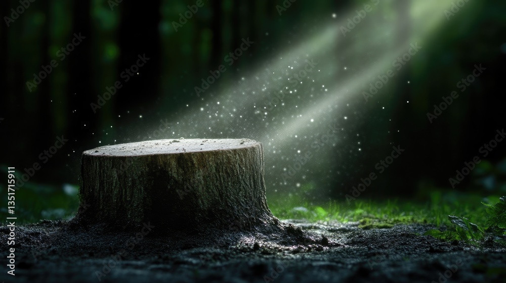Fototapeta premium Nature's illuminated stump