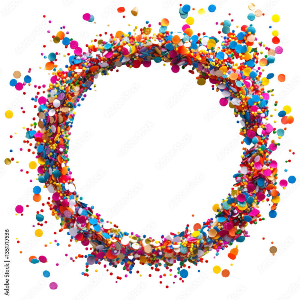 Colorful Confetti Circle Festive Design Celebration Colorful Confetti Circle Festive Design Celebration