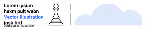 Chess pawn representing strategy and planning. Paired with abstract cloud symbolizing innovation, creativity, and future-thinking. Ideal for business, technology, education, leadership, teamwork