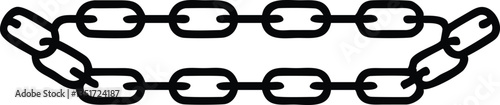 metal chain in vector silhouette 