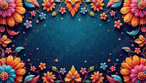 Intricate paisley floral pattern in vibrant hues, wallpaper, colorful, motif