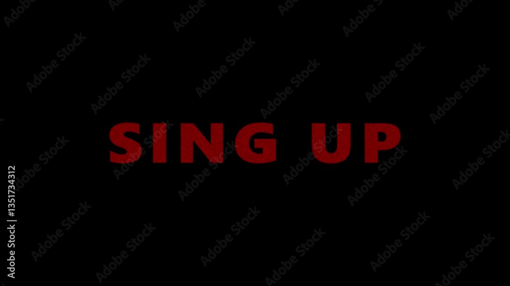 Sing Up Animation of Text With Glitch Effect. Plus Alpha Channel