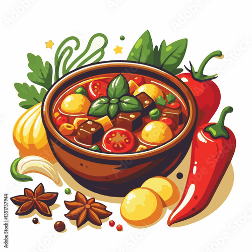 food, meat, stew, goulash, meal, cuisine, delicious, dish, dinner, beef, cooked, sauce, red, recipe, ragout, traditional, tomato, vegetable, cooking, pork, homemade, spicy, rustic, hungarian, bowl, ho