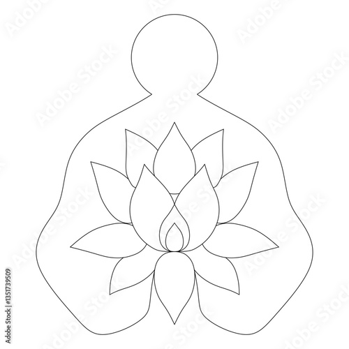 line art background plower lotus