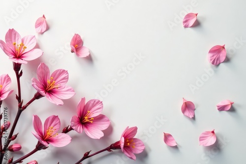 Delicate small blooms, scattered evenly across a light background , design, graphics, blossom