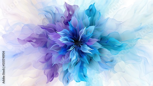 A beautiful abstract artwork of a flower in vivid colors
