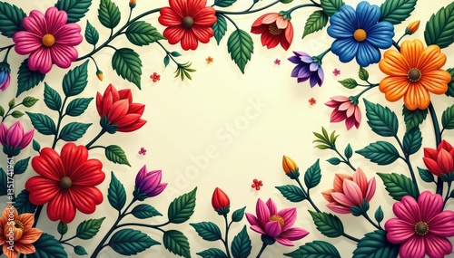 Intricate floral motif creates a flowing textile pattern , organic, art, pattern