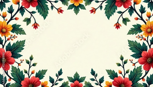 Intricate floral motif with foliage and leaves in a repeating pattern , white, home, style