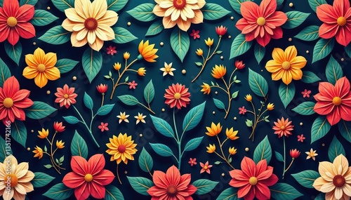 Intricate, flowing floral design, continuous pattern , pastel, repeat