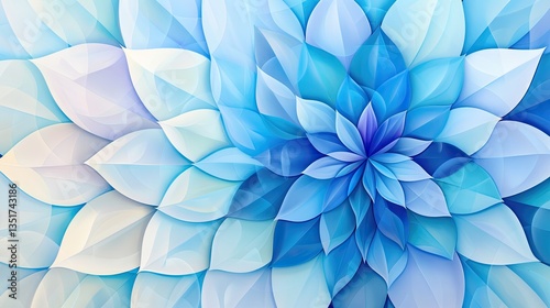 Abstract Floral Arrangement Depicting Blue And White Petals