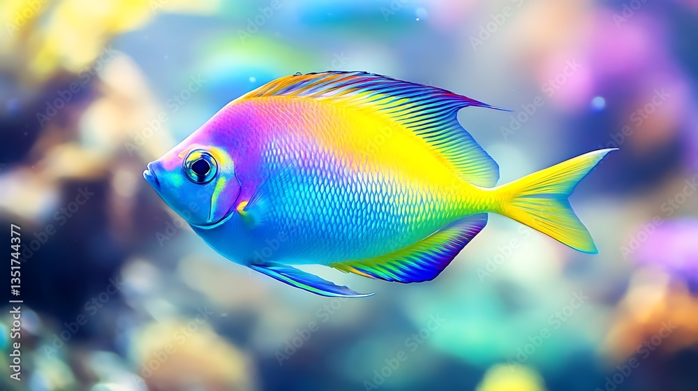 Vibrant Rainbow Fish in a Colorful Underwater Paradise