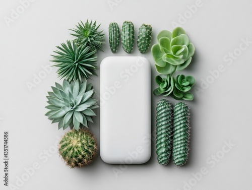 Elegant arrangement of green succulents.