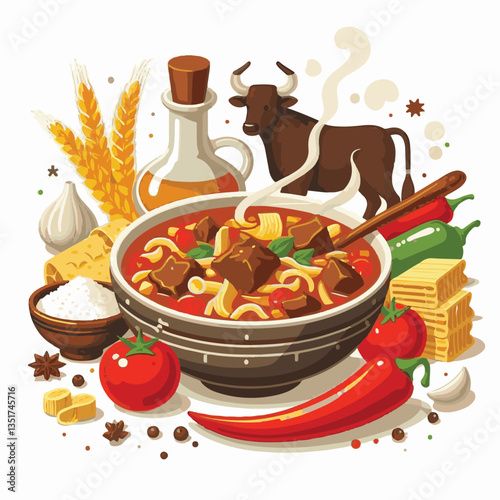 food, meat, stew, goulash, meal, cuisine, delicious, dish, dinner, beef, cooked, sauce, red, recipe, ragout, traditional, tomato, vegetable, cooking, pork, homemade, spicy, rustic, hungarian, bowl, ho