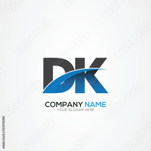 DK or KD Letter Logo Design with a Creative Cut Creative logo design