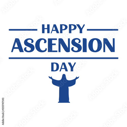 Happy ascension day typography vector art