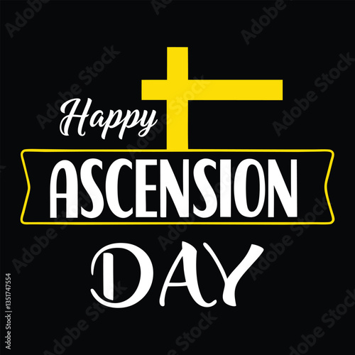 Happy ascension day typography vector art
