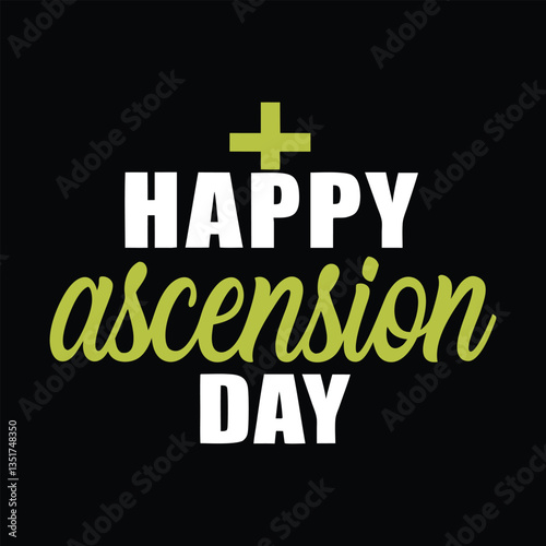 Happy ascension day typography vector art