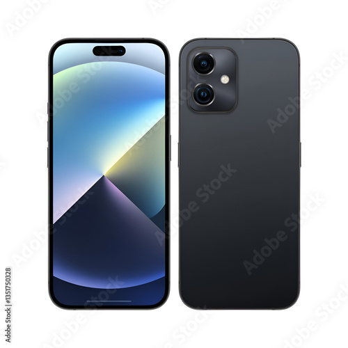 Modern Smartphone – Front and Back View, Minimal Design, Thin Bezels