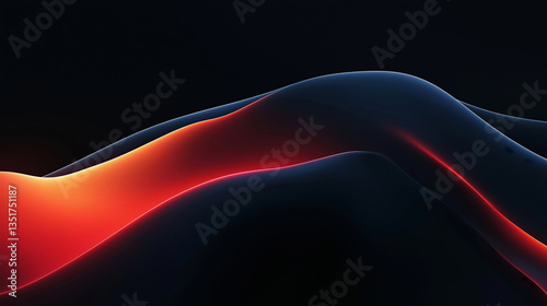 Black background gradient with blue and red fluid waves