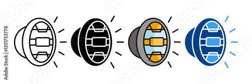 Headlight  Icon Set Multiple Style Collection